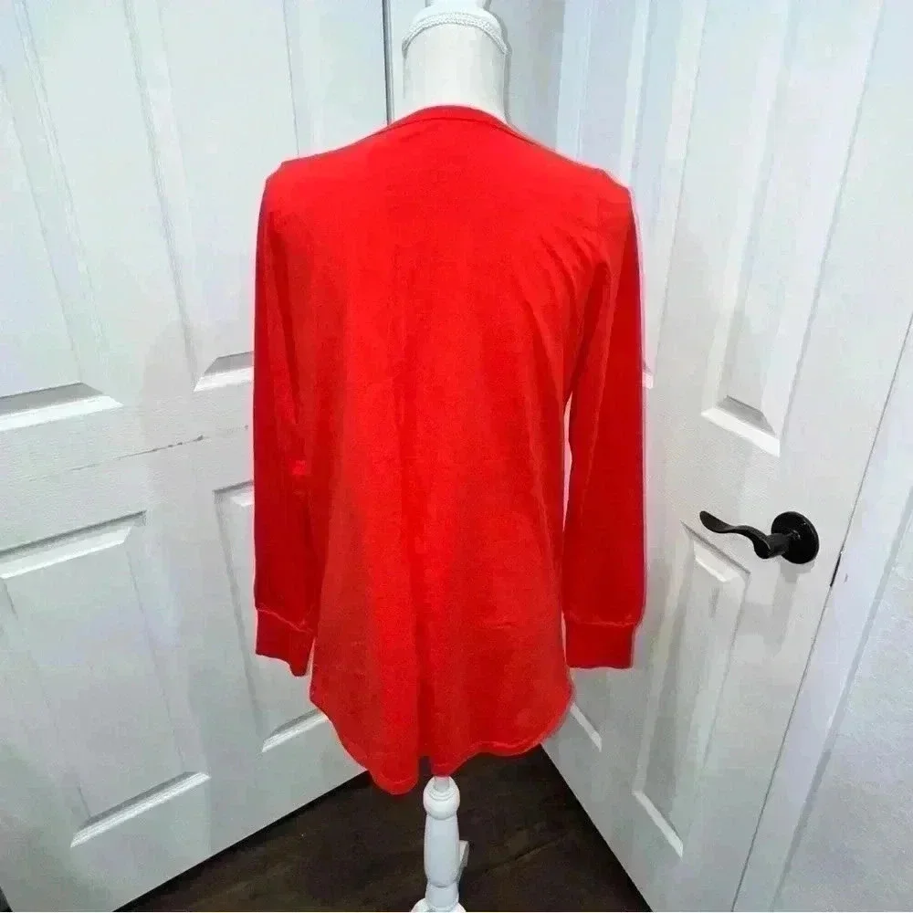 American Girl Red Snowflake embroidered t-shirt dress long sleeve NWOT